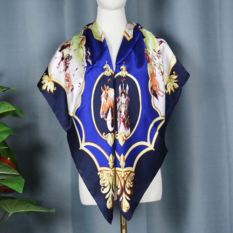 2024 New Style Large Square Scarf: 110 Mulberry Silk with Hand-Rolled Edges