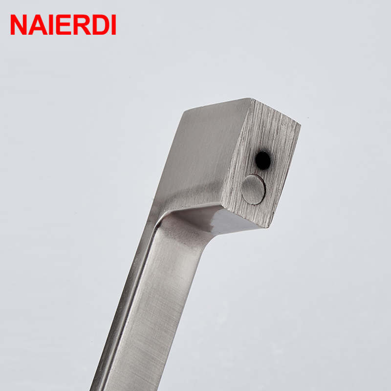 NAIERDI Cabinet Handles Drawer Knobs Aluminum Alloy Wardrobe Door Handle Brushed Pulls Modern Style Furniture Handle 128mm/160mm