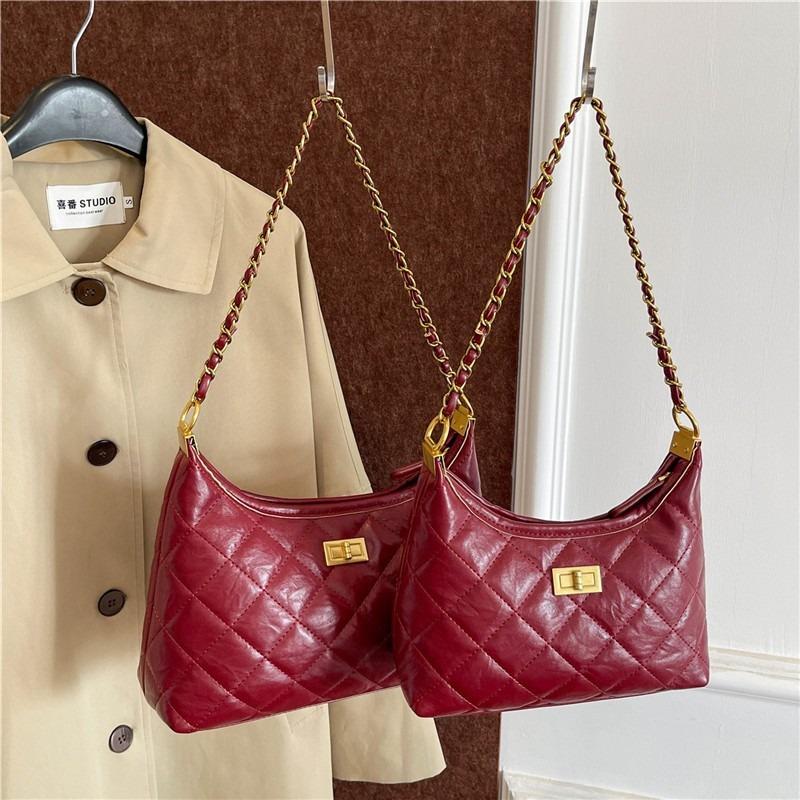 Rhombus Chain Bag Women's New Dumpling Bag Versatile Casual Retro Messenger Bag