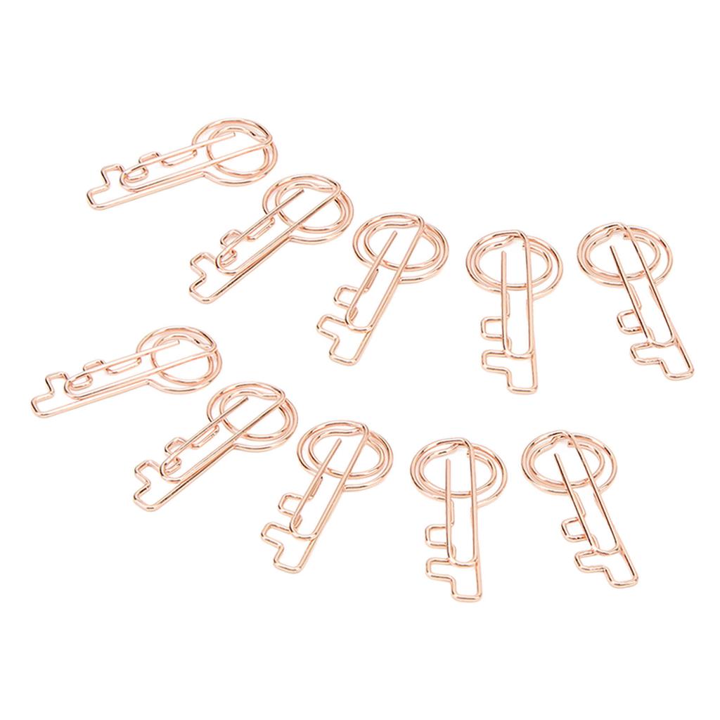 40PCS Key Paper Clip Metal Plating Portable Slip Resistant Bright Color Compact for Office School Ho