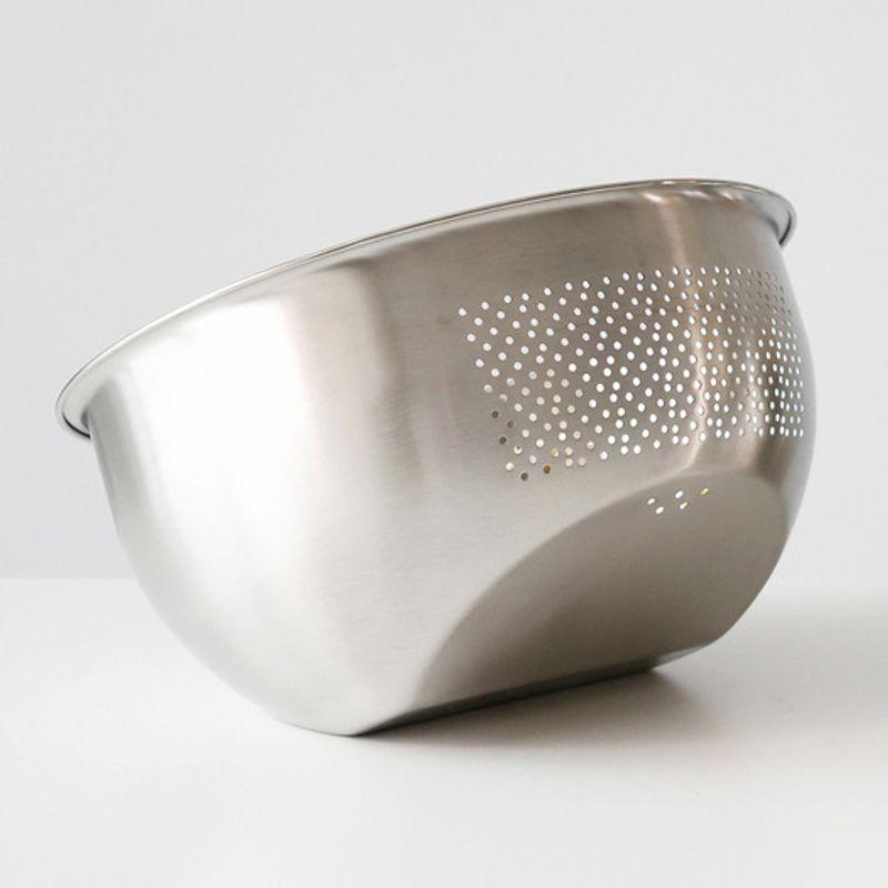 Kamome Kitchen Edelstahl-Reinigungsschüssel mit Perforation, Mehrzweckfunktion