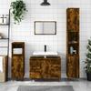 vidaXL Bathroom Cabinet Smoked Oak 80x33x60 Cm Wood-based Panel
