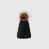 Europe, America, autumn and winter baby wool hat flanged single layer, solid color hairball twist children's knitted hat, spot supply