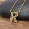 Nidin Light Luxury A-Z 26 Letters Necklace Zircon Pendant for Women Initials Name Necklace Fashion Party Wedding Jewelry Gift