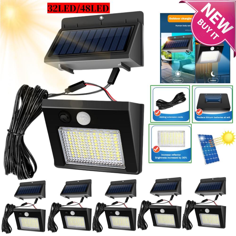 1-5PCS 32/48LED LED Solar Security Lights Motion Senso Outdoor Flood Light IP65 Waterproof Split Wall Lamp for Porch Patio Yard
