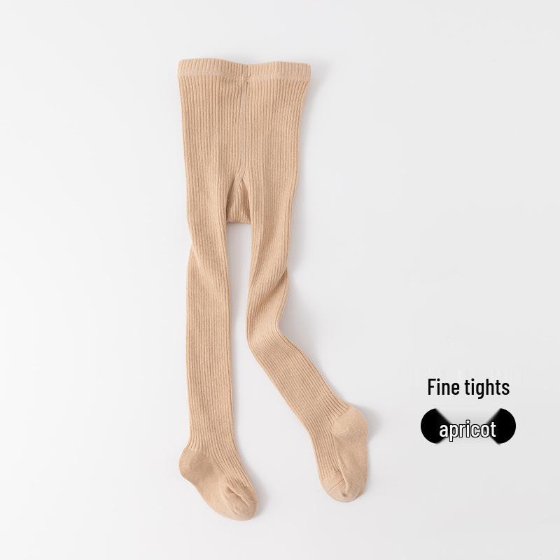 Spring & Autumn Solid Color Striped Baby Girls' Leggings & Bodysuit Pantyhose