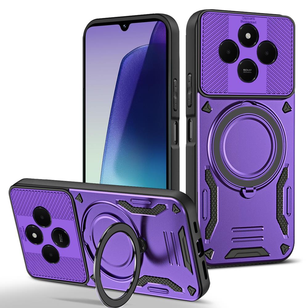 Luksusowe Magnetyczne Etui Pancerne Dla Redmi 14C 15C 15 A4 A5 K80 Note 13 14 14S Pro Plus 4G 5G Pierścień Uchwyt Bumper Ochronne Etui