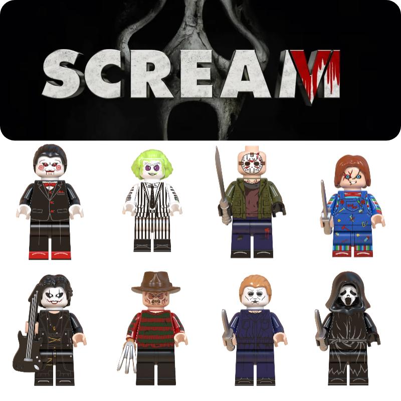Play 8pcs Childs Scream Mini Figure Assembly Building Blocks Diy Kids Toy Gift