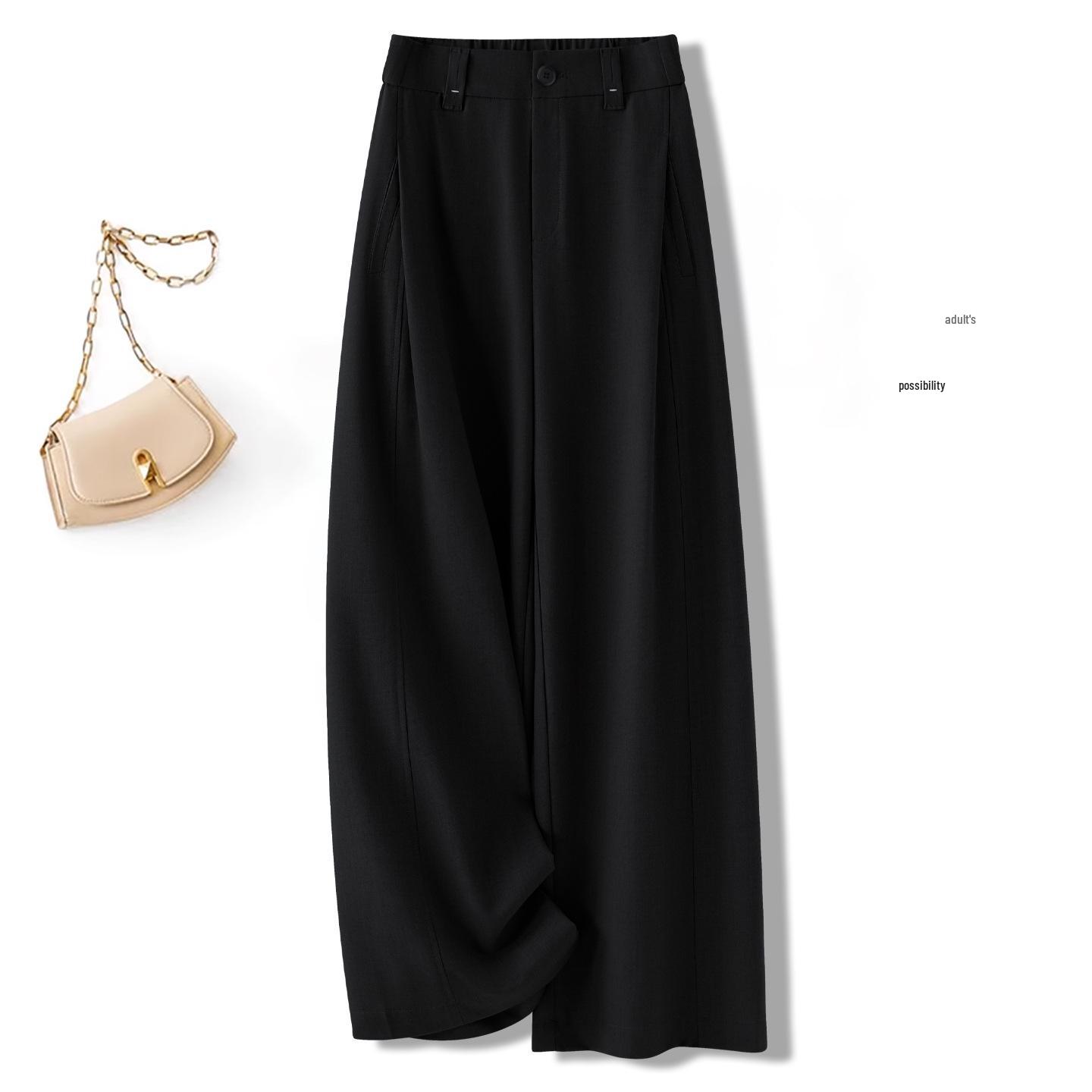 

2026 Spring/Summer Women s High-Waisted Slimming Wide-Leg Narrow-Leg Suit Pants, Casual Straight-Leg Trousers 27/M