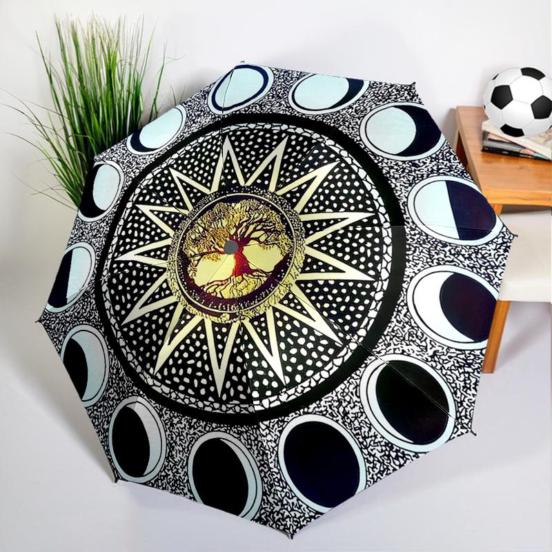 

Retro Sun and Moon Umbrella Automatic Open/close, Sturdy Iron Frame & 8-Rib Struct, Umbrella for Women & Men, Christmas Gifts