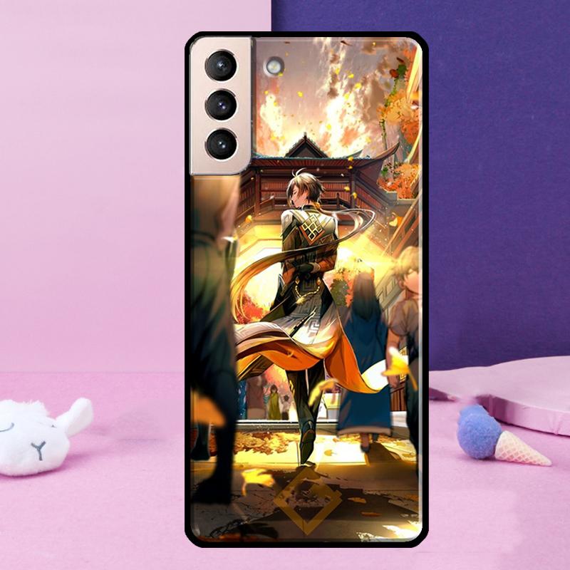 Zhongli Genshin Impact Phone Case For Samsung Galaxy S24 Ultra S25 Ultra S9 S10 S20 S21 S22 Plus S23 S24 FE Cover