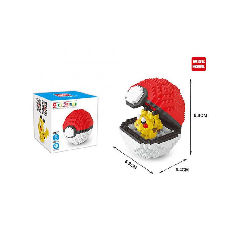 Pokemon Building Blocks Poke Ball Pikachu Bricks Anime Mini Action Figures Heads Assembly Educational Kids Toys Birthday Gift