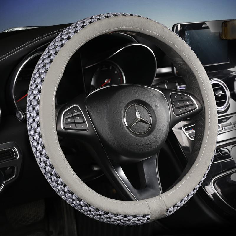 Ice Silk Universal Car Steering Wheel Cover - Non-Slip, Wear-Resistant, Sweat-Absorbent, Suitable for All Seasons and Small Cars