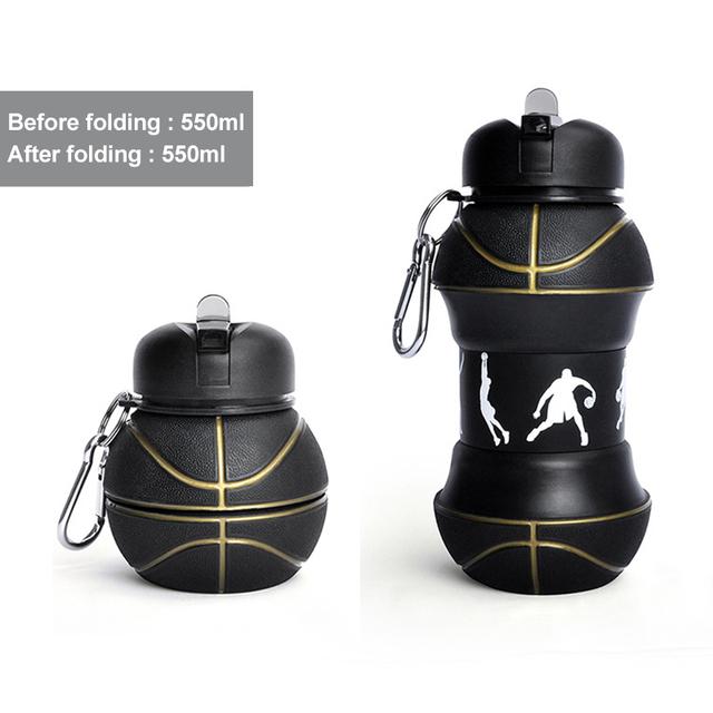 

Спортивный силиконовый складной креативный портативный противоударный герметичный футбольный баскетбольный мяч детский студенческий стаканчик для воды 550ml