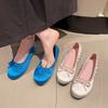 Fashion 2025 Spring and Autumn Soft Sole Ballet Shoes Round Toe Shallow Mouth Bow Comfortable Flat Slip-on Casual Non-Slip Flats Shoes