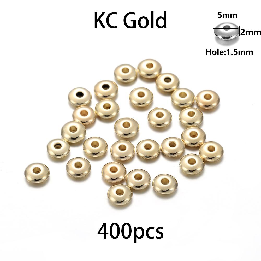 200-400Pcs CCB Multiple Styles Charm Spacer Beads Wheel Bead Flat Round Loose Beads For DIY Jewelry Making Supplies Accessories