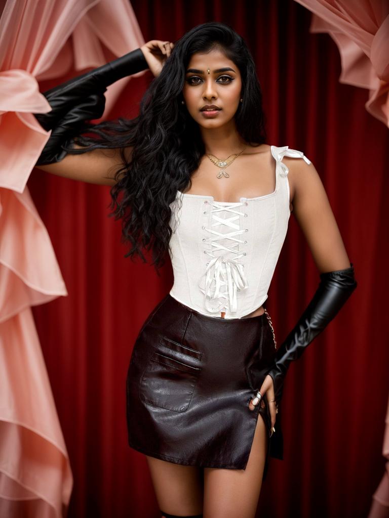 Rose Beauty A Grommet Lace Up Front Bandana Hem Crop Corset Shapewear Top