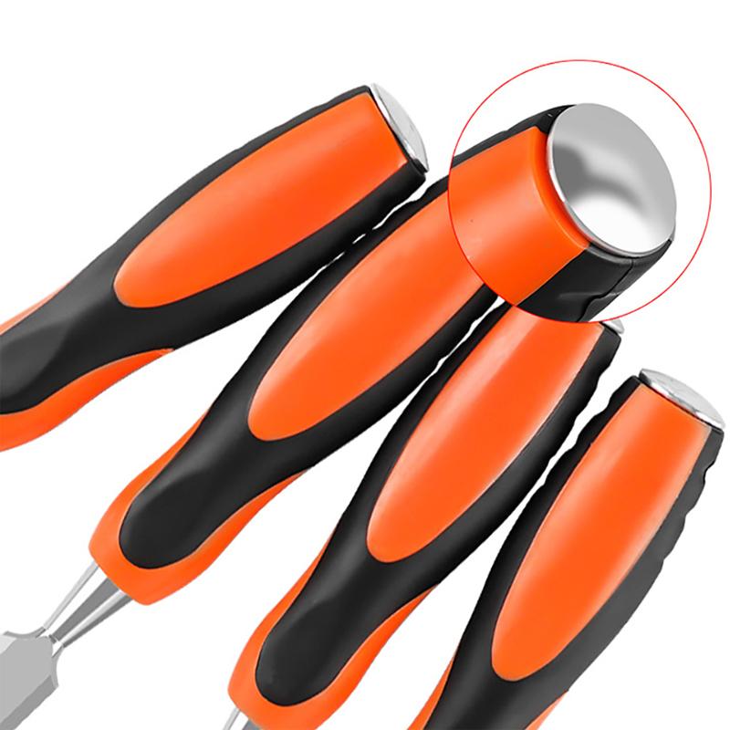 Professional 4 Pieces Wood Chisel Set 6/12/18/25mm for Woodworking Flat Chisels DIY Woodworking Woodcut Carving Knife Tools Set