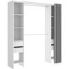 Extendable Dressing Room Kit with Curtain and 4 Drawers - SUIT - White - L 180-113 X D 50 X H 205 Cm