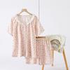 Summer princess style short-sleeved shorts lace floral sweet girls pajamas loungewear cover