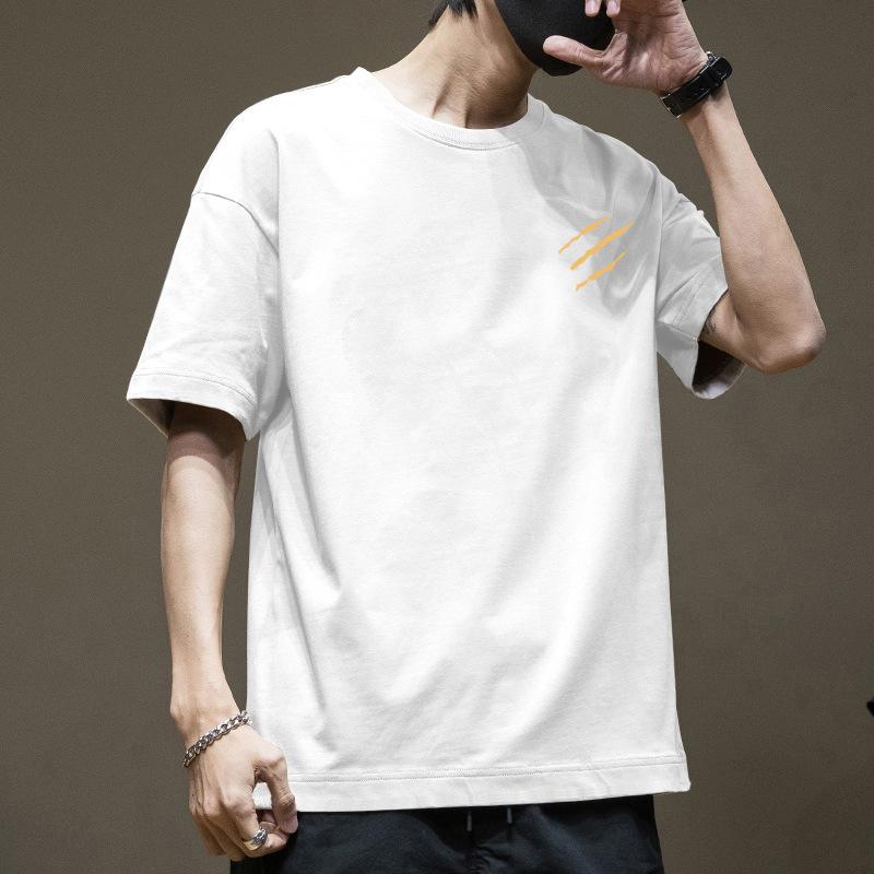 

Минималистичная футболка с принтом и короткими рукавами для мужчин, хлопковые летние топы 3XL