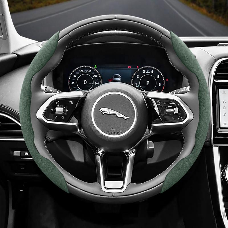 

Suitable for Jaguar Anti-Slip Buckle Segmented Suede Steering Wheel Cover Suitable for Xf X250 Xe E Pace F Xj I Ev400 S Type X351 Svr Xfl Ftype