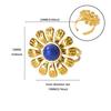 New retro natural stone zircon ring flower round opening stainless steel ring premium versatile jewelry