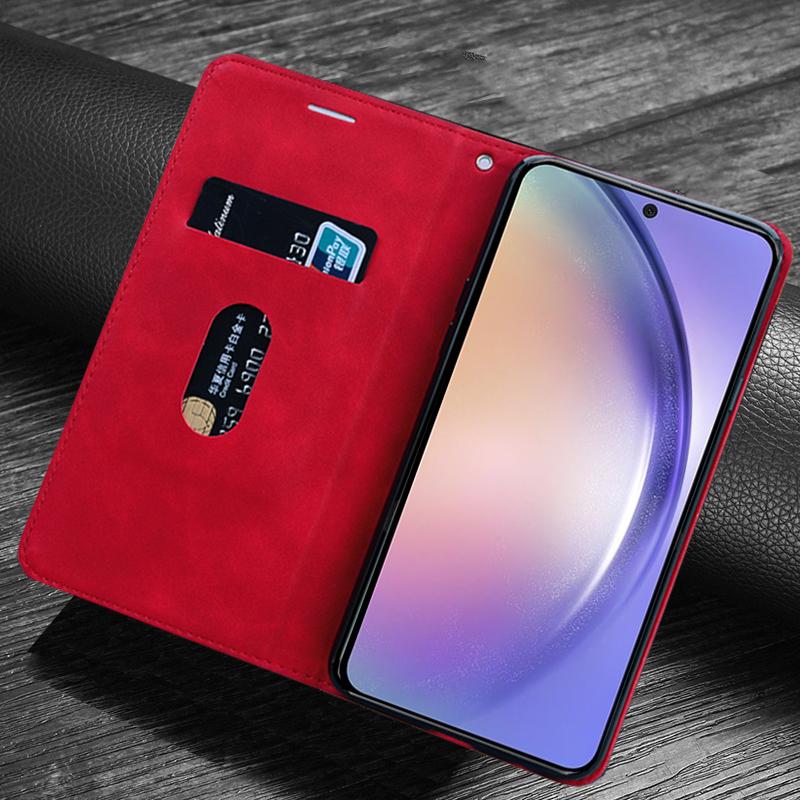 Odporny na wstrząsy skórzany futerał na telefon z klapką do Samsung Galaxy A04S A14 A34 A54 A23 A33 A53 A13 4G 5G S21 FE S22 S23 Ultra Plus Portfel Slot na karty Osłona stojaka