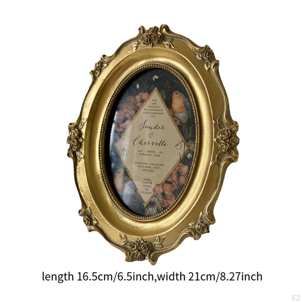 Picture Frame Art Gallery Oval 6" Antique Elegant Photo for Family Portrait Home Wall Mount or
