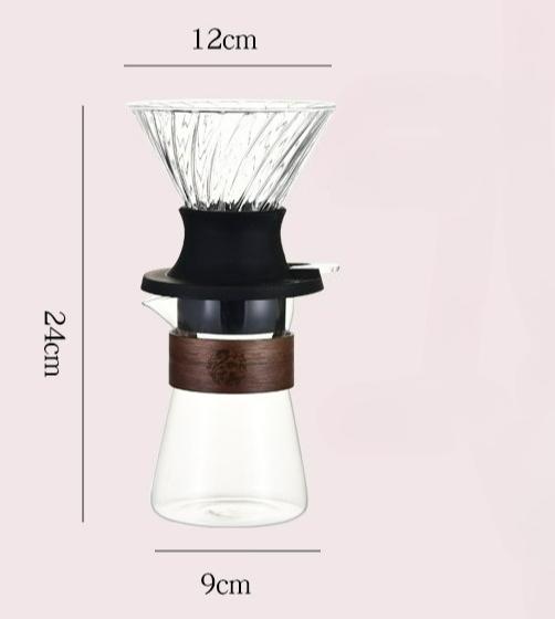 Coffee & Tea Brewer Heat-Resistant Borosilicate Glass,Pour Over Coffee Maker Tool Dripper,Coffee Brewing Pot,for Home Office