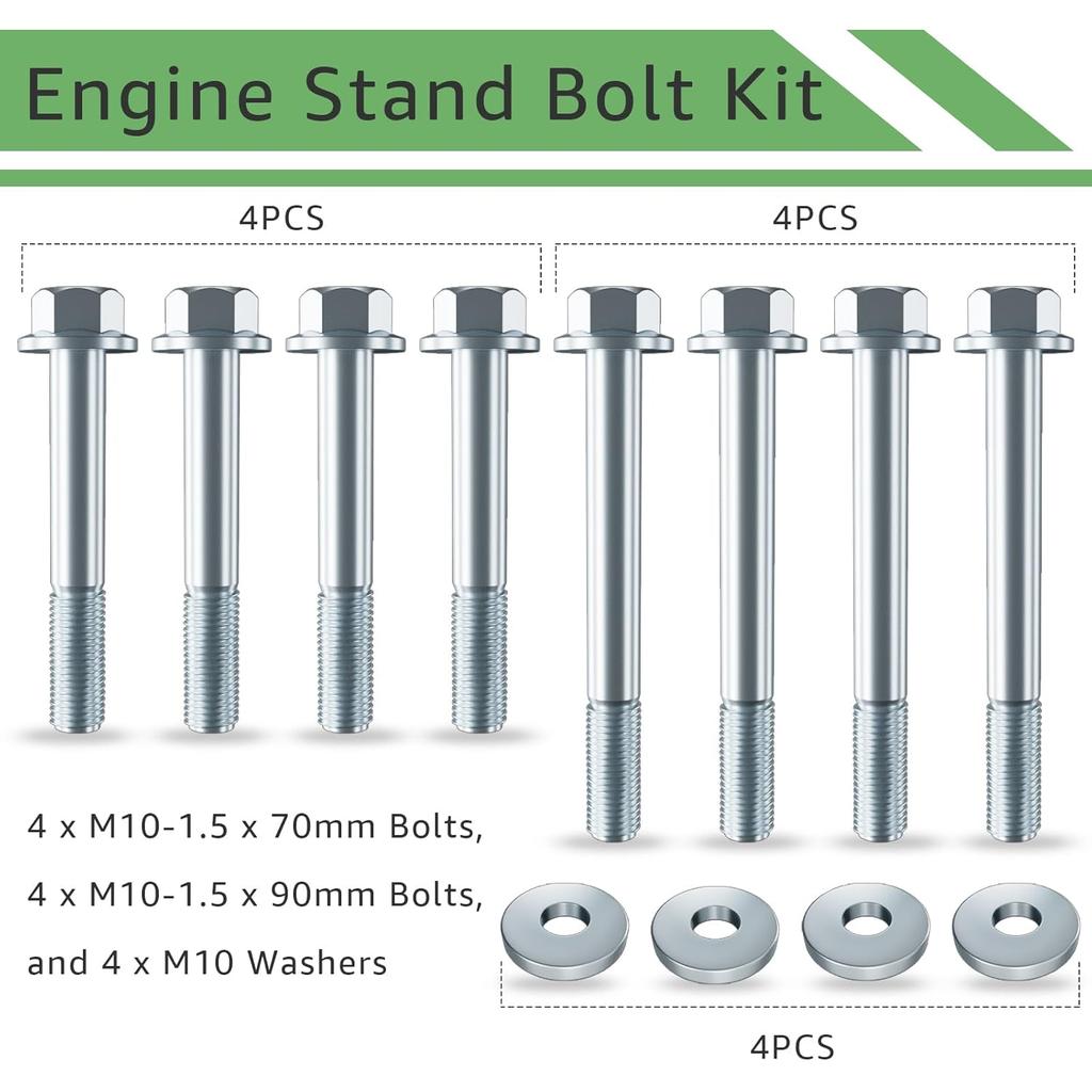 LS Engine Stand Bolt Kit, M10-1.5 Engine Stand Bolt Flange Kit Compatible with LSX LS LS1 LS2 LS6 4.8L 5.3L 6.0L 6.2L LR4 LQ4 LQ9 L33 LH6 LH8 LC9 L76