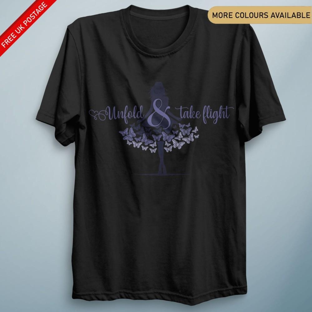 Unfold And Take Flight Butterfly T Shirt Colourful Bright Unisex Pride S