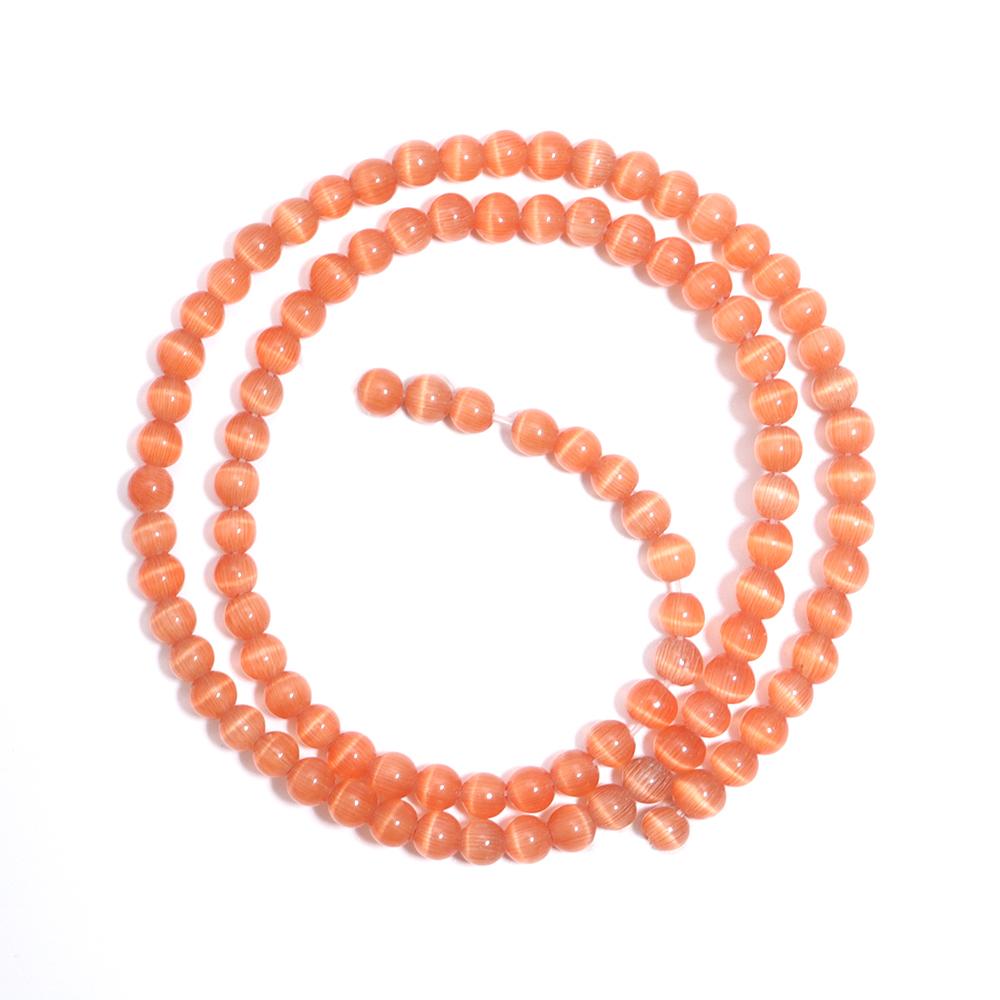 1 Strand Champagne Color Cat Eye Stone Beads Natural Stone Beads Round Loose Beads For Jewelry Making DIY Bead Bracelet Necklace