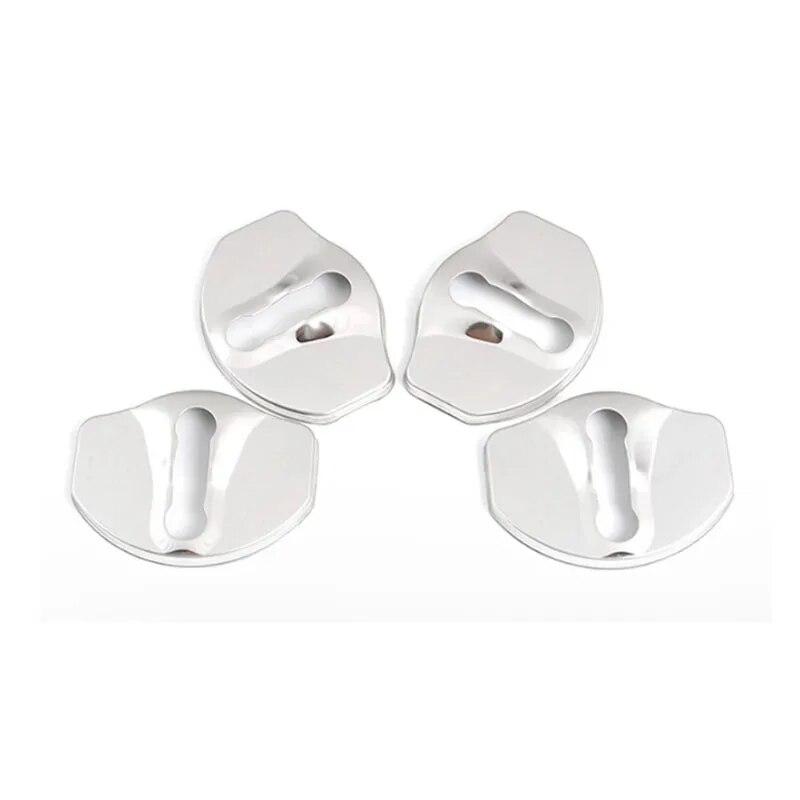 

Моя хорошая модель автомобиля 3, дверная защелка, крышка замка, аксессуары для интерьера, чехол из нержавеющей стали, 4 шт. для Tesla Model 3 2017 2018 серебряный