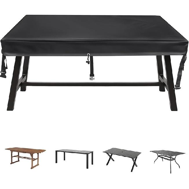Rectangular Patio Table Cover - Waterproof Anti-UV Outdoor Dining Table Cover - Outdoor Patio Furniture Cover 75" L X 40" W X 6" H