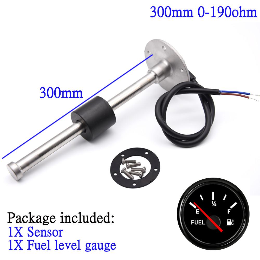 Fuel Sensor 100/125/200/225/275mm 0-190ohm Marine Digital Fuel Gauge with Sensor Fit Car Truck Boat Yacht Fuel Sender Unit 9-32V