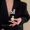 Rhinestone Inlaid Teddy Bear Brooch: Light Luxury Korean Style Corsage Pin for Women