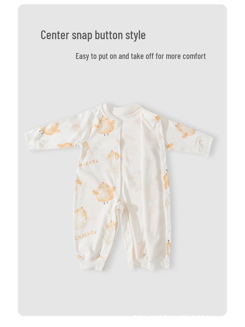Unisex Newborn Cotton Long Sleeve Romper - Boneless Harem Pajamas for Crawling 59 cm