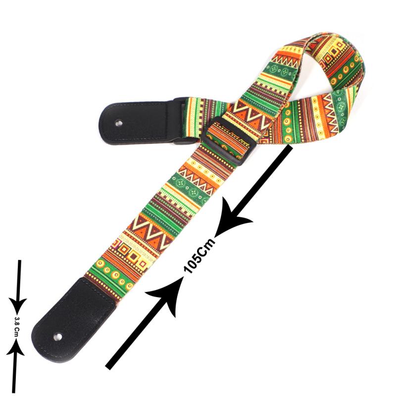 National Style Printing Folk Guitar Straps Pogrubione Electric Guitar Bass Ukulele Pasy