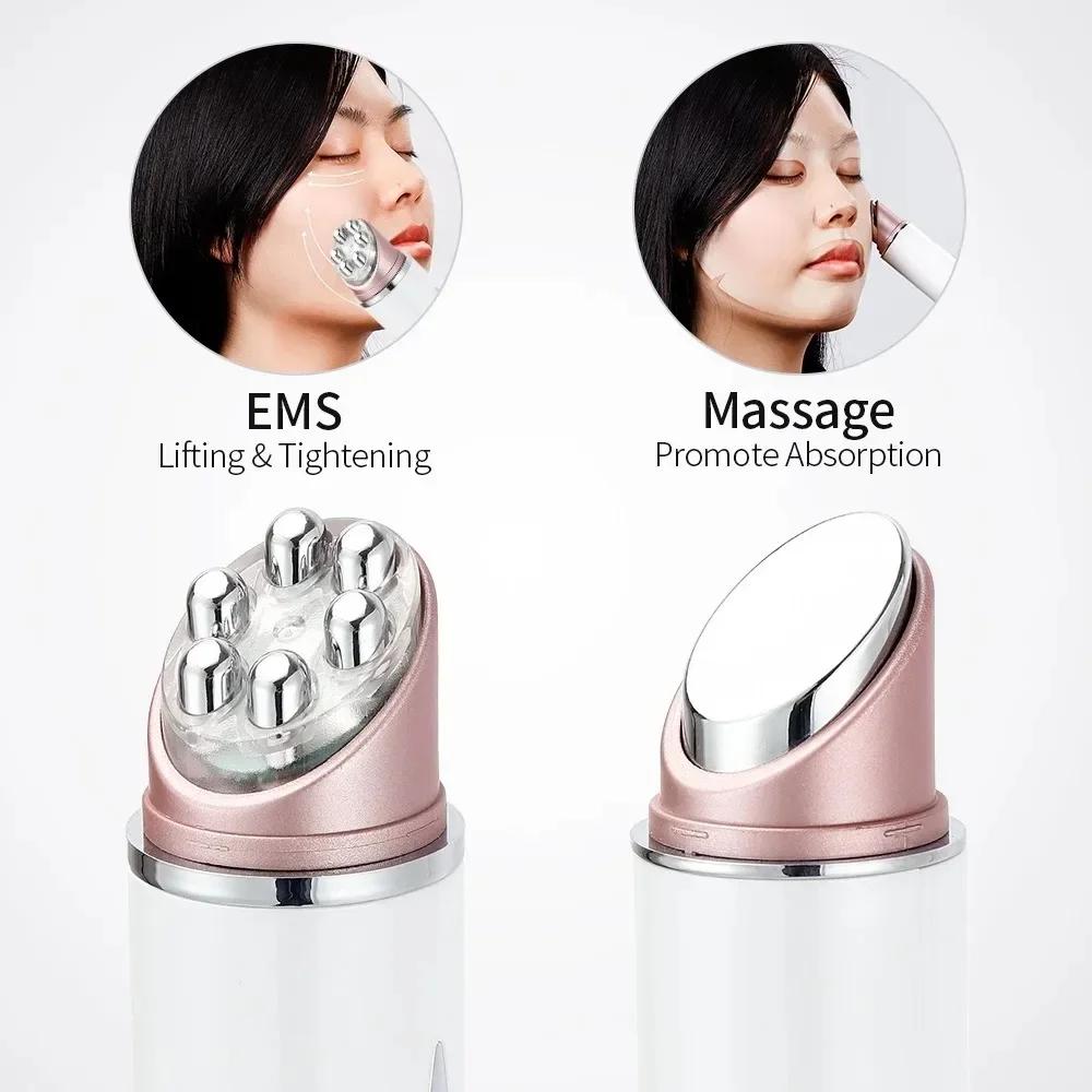 Vibration 45℃ Hot  Microcurrent Face Lifting Device Red Light Facial Wand Eye Massager Tightening Anti Wrinkle Skin Care Beauty