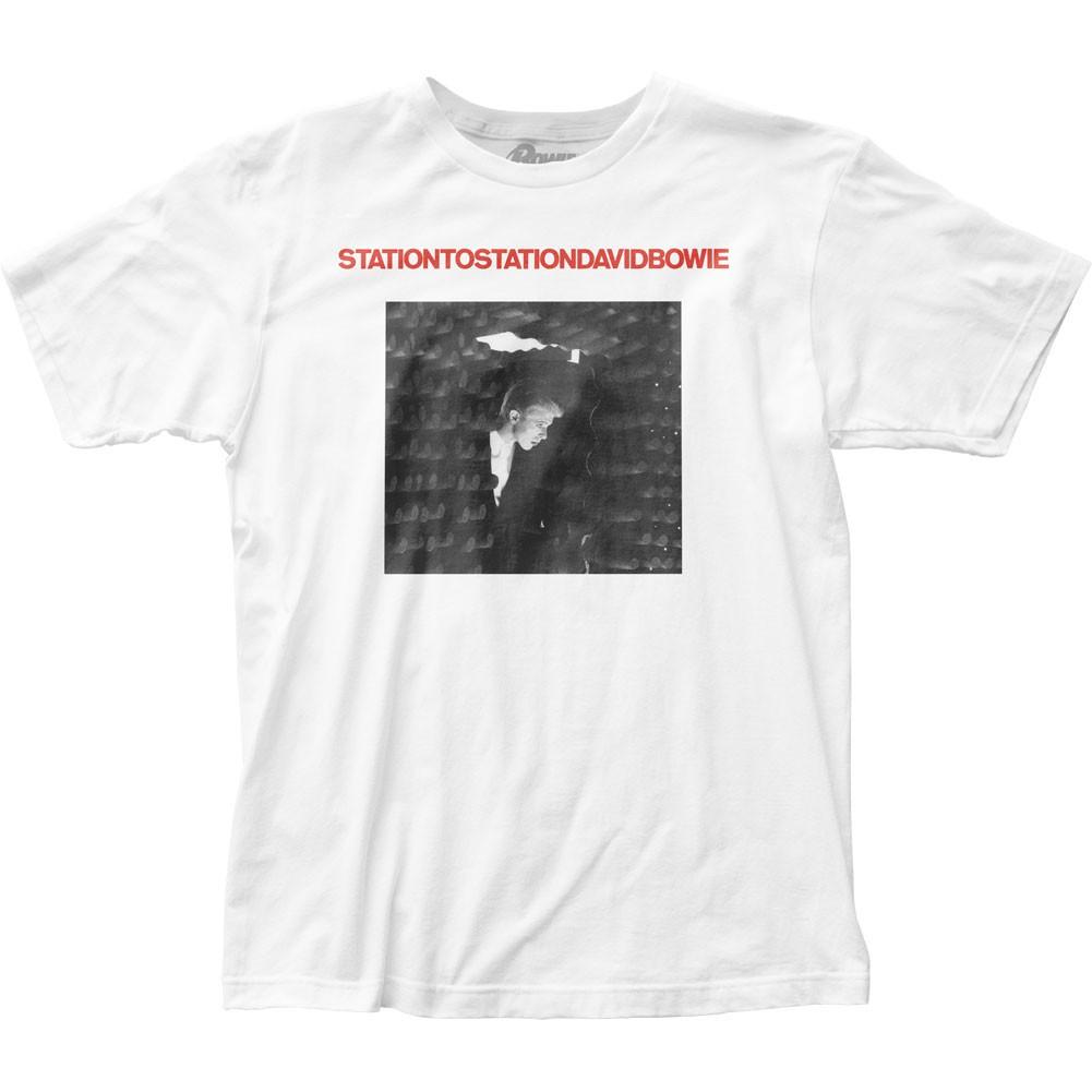 Stazione David Bowie Station to Station Maglietta Uomo Musica Rock Classico Band Tee Bianca