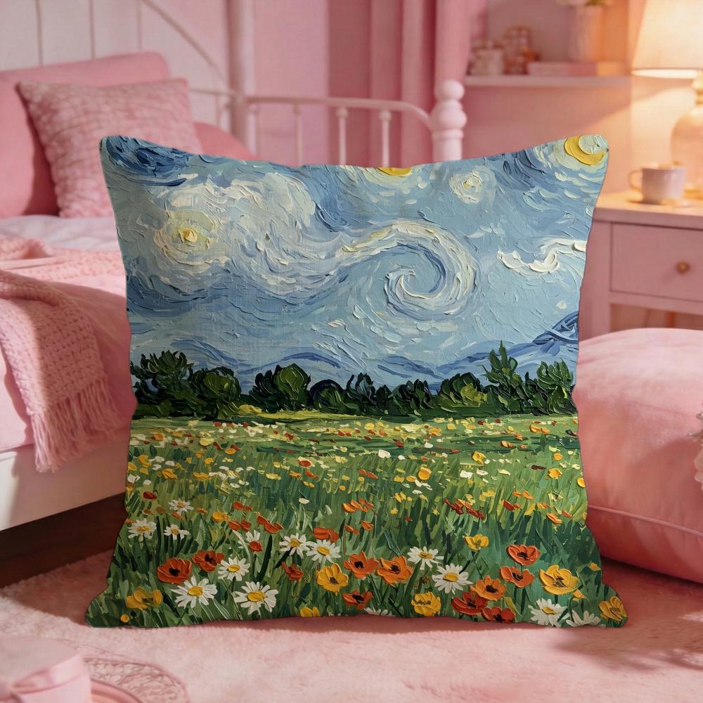 Vincent Van Gogh Art Paintings Cushion Cover Premium Comfort Reversible Pillow CoveTwo In One Design For Any Room  Car Interior