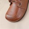 Vintage Plain Oxfords Shoes Women's Genuine Leather Flats Ladies Laced Up Moccasins Elderly Woman Square Toe Driving Loaferss
