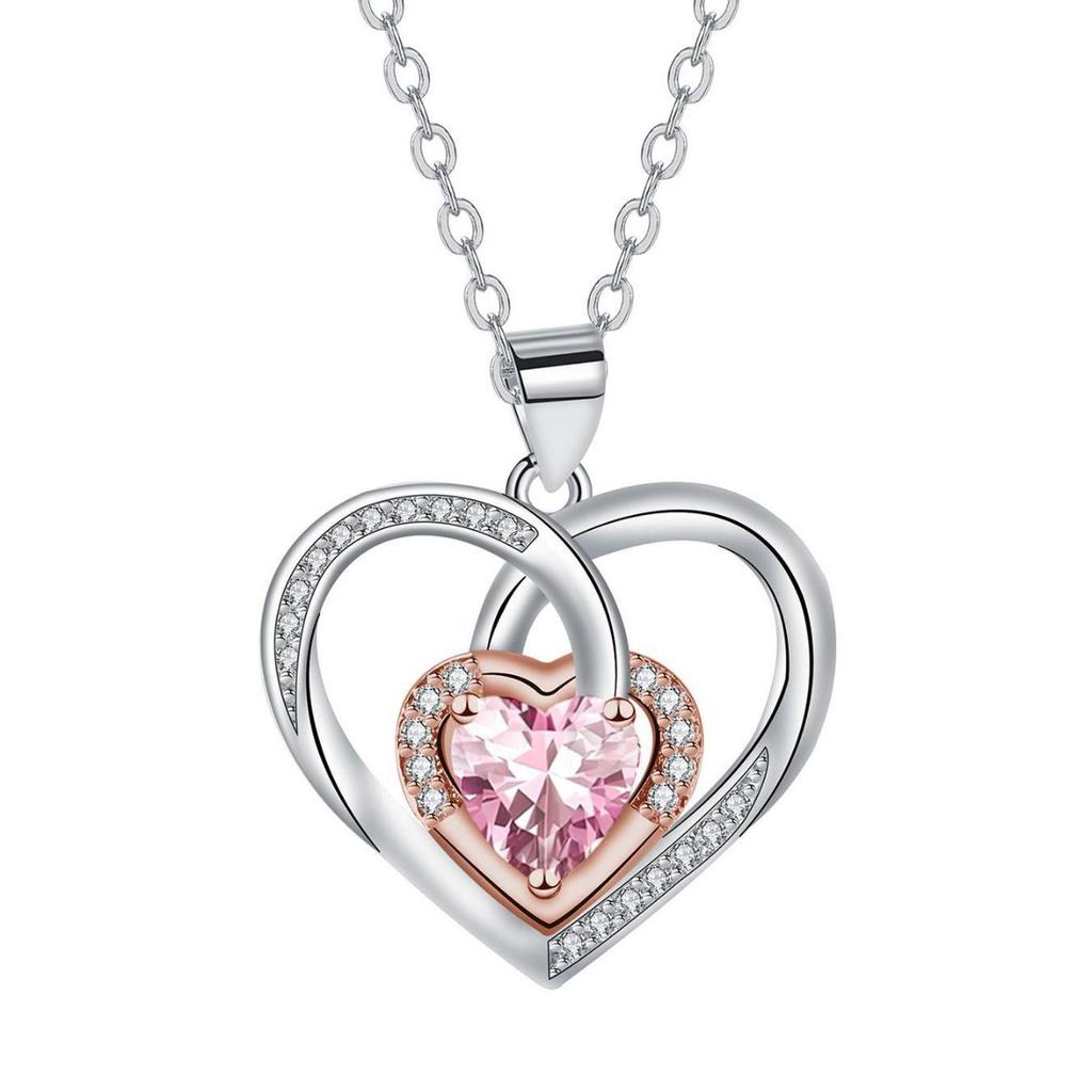 Love Cross Necklace Heart Diamond Pendant Jewelry