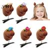 Plush Hair Clip 6Pcs Clips Cartoon Animal Bowknot Decor Accessory Pins Colorful Accessories Random Colors Elastic Hairpins Pin