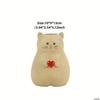 A cat shaped storage pen holder with heart-shaped decorative statues and multifunctional vase decorations