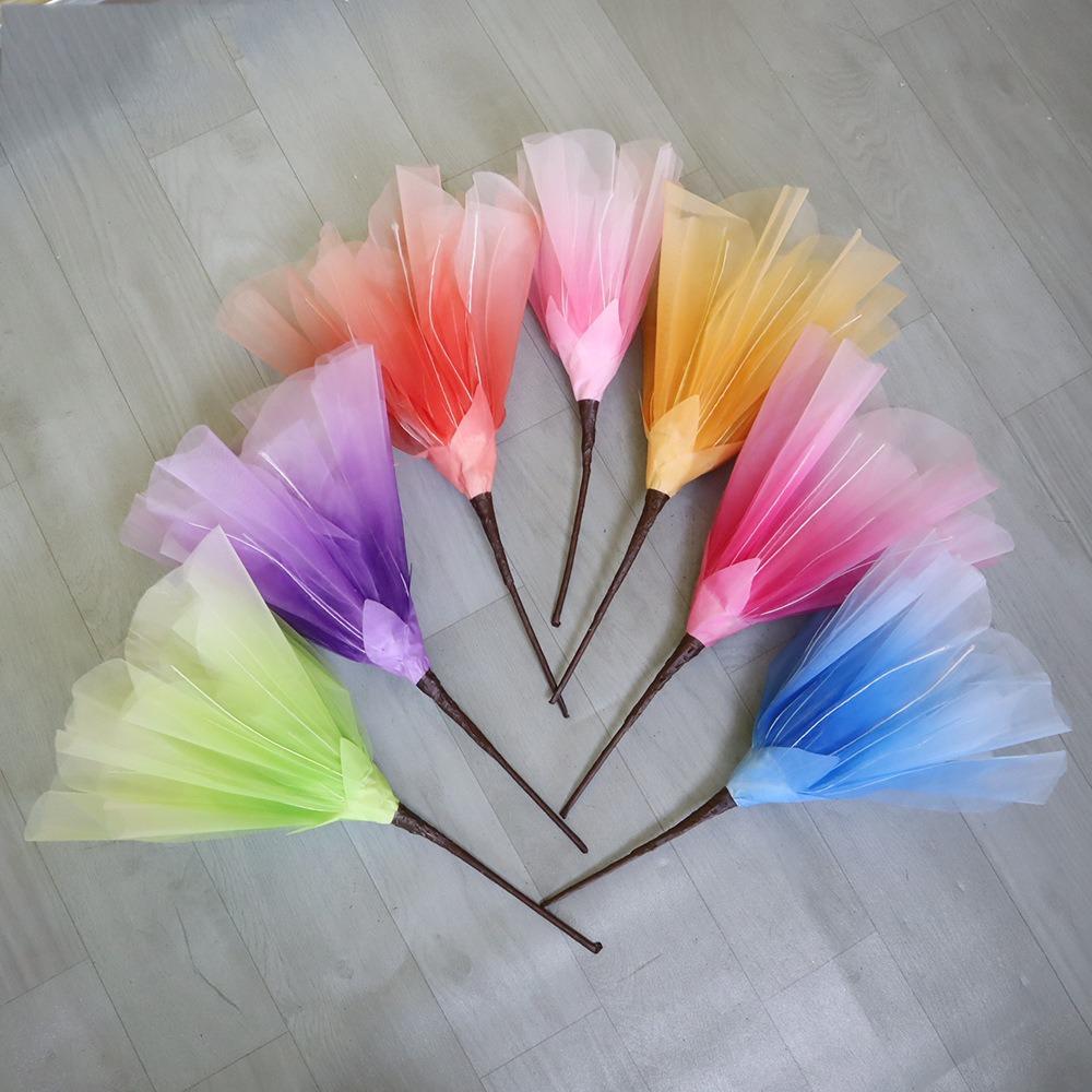 40cm Artificial Rose Blossoms 3D Fluffy Petals Giant Gauze Large Flower Head Simulated Rose Wedding Landscaping Shooting Props