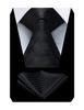 [Enlision] Formal Black Tie and Pocket Square Set for Men, Silk, Check Pattern, Business, Party, Ceremonial Occasions, Luxury Gift TC311L8S By