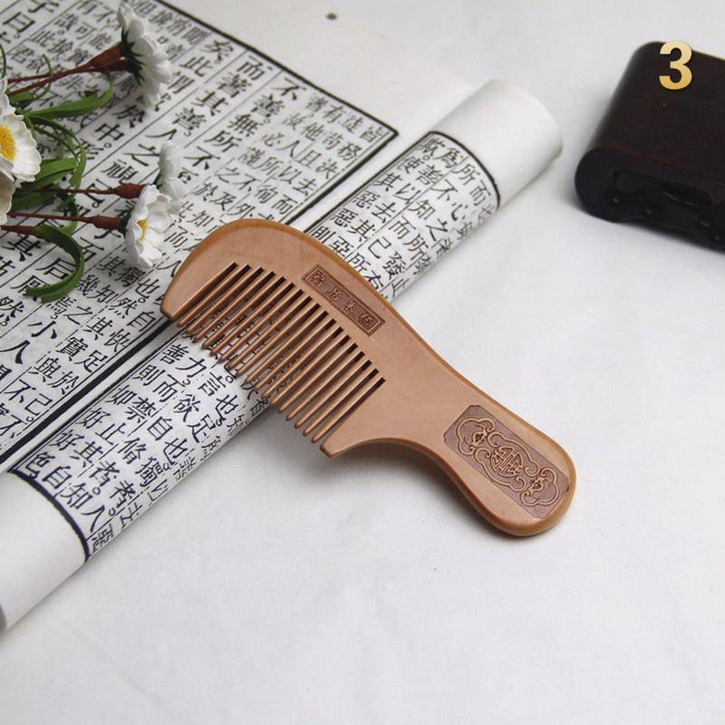 1 pc Natural Peach Wood Comb Close Teeth Anti-static Hair Care Wooden Tools Beauty Accessories