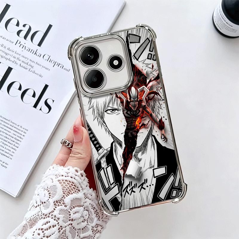 Bleach Kurosaki Ichigo Soft Phone Case For Xiaomi Redmi Note 14 15 Pro Plus 13 12 11S 11T 5G 10 9S 9 Plating Anti-Fall Fundas